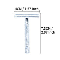 Afeitadora De Seguridad De Acero Inoxidable Para Hombres Barbería Afeitarse Barba Doble Corte Manual Barbeador - details 7