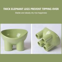 Tazón De Gato De Plástico Con Protección De Cuello Y Boca Oblicua En Colores Macarón Estilo Pierna De Elefante Antideslizante Alta Cadera Para Mascotas - details 15