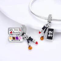 Perlas De Perfume Para Mujer Plata Esmaltada Colgante De Zapatos Altos Y Lápiz Labial Para Pulsera DIY Joyería - details 57