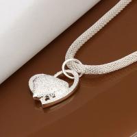 Collar De Lujo De Corazón Noble Para Mujer Platinado En Plata De 18 Pulgadas Joyería De Moda Encantadora Para Boda Y Fiesta - details 4