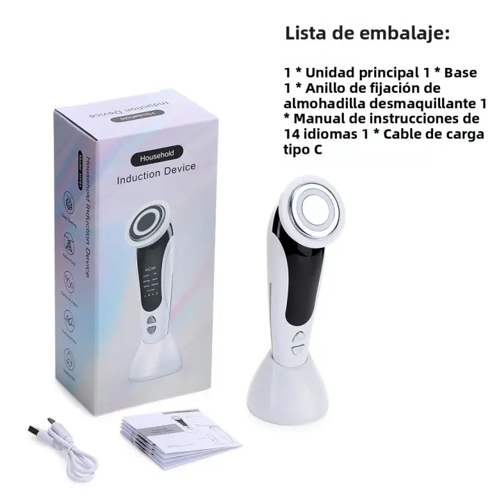 Dispositivo De Belleza Facial 7 En 1 Rejuvenecimiento De Piel Masajeador Facial Y Cuello Firmado Apparatus De Cuidado Facial Con Masajeador De Vibration - 1