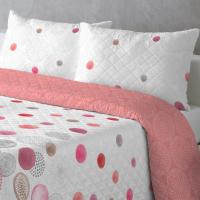 UNIFABRIC HOME TEXTIL Colcha Bouti Primavera Verano Reversible Color Coral Mod.ROCIO Cama 90 ,105,135 y 150 Ligeras y Suaves ,Incluye fundas de cojín,Termosellada No hace bolitas y fácil planchado - details 2