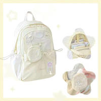 Mochila Grande Para Niñas Estilo Coreano Y2K Con Cordón Nueva Moda Estudiante Bolsa De Viaje Para Chicas De Secundaria Material Nylon - details 8