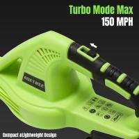 Soplador de hojas inalámbrico inalámbrico de 21 V con 2 baterías y cargador, modo de 2 velocidades, soplador de hojas ligero de 2.0 Ah para el cuidado del césped, patio, hojas sopladoras - details 3