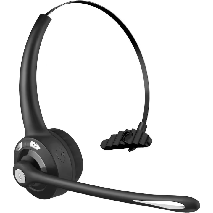 Auriculares Bluetooth con Micrófono, Auriculares inalambricos para Oficina, auriculares de Diadema, auriculares Bluetooth para Conductor de Carro para Centro de Llamadas, Skype, VoIP, compatible con Música - 1