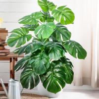 Planta Artificial De Monstera 60-100cm (39.4 Pulgadas) Árbol De Palma Falso Hoja De Tortuga Verde Para Decoración De Hogar Jardín Habitación Oficina - details 1