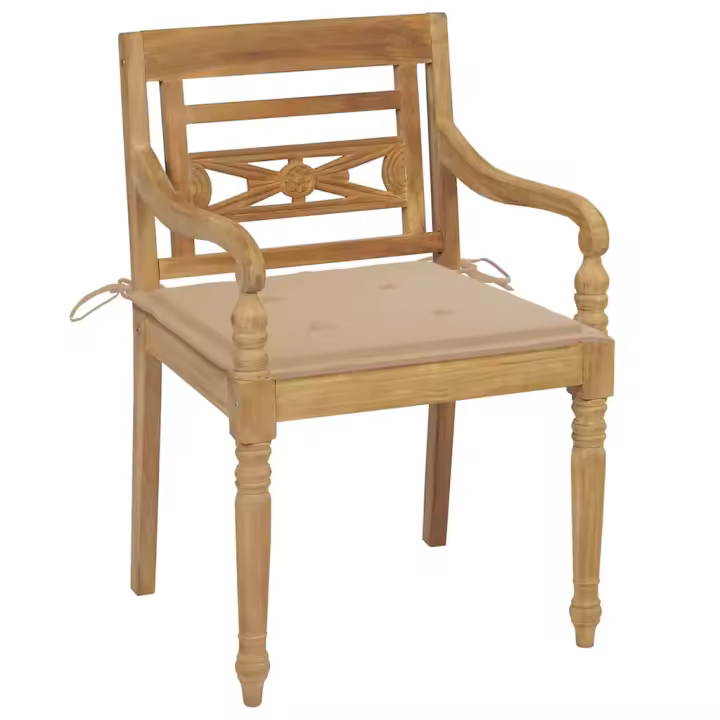 Sillas Batavia 2 UDS Teca maciza con Chorros beige - 1