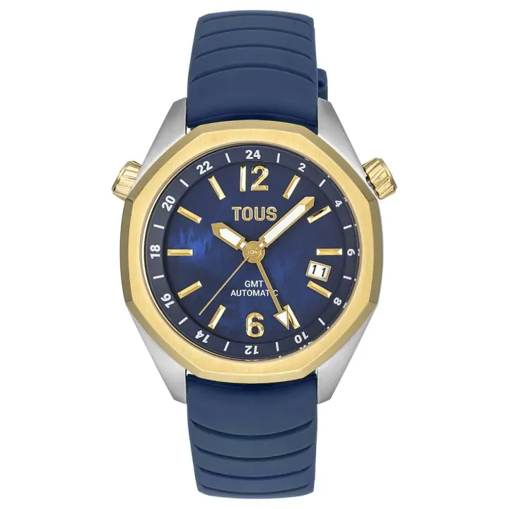 Reloj Tous automático Now con esfera de nácar y correa azul, garantía y packaging oficiales de la firma - 1