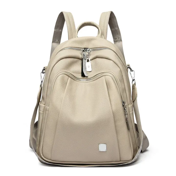 Mochila de cuero para Mujer, Bolso de un solo hombro, Bolso Escolar, Bolso de viaje de gran capacidad, Bolso casual de moda versátil - 1