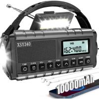 Radio De Emergencia Portátil Con Luz De Lectura Y Batería Recargable De 10000mAh Resistente Al Agua AM/FM/SW/NOAA Alerta Solar Hand Crank - details 1