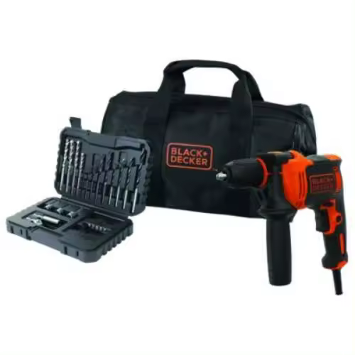 Taladro percutor BLACK & DECKER 710w portabrocas 13mm + accesorios - 1