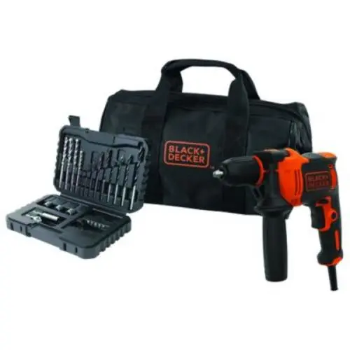 Taladro percutor BLACK & DECKER 710w portabrocas 13mm + accesorios - 1