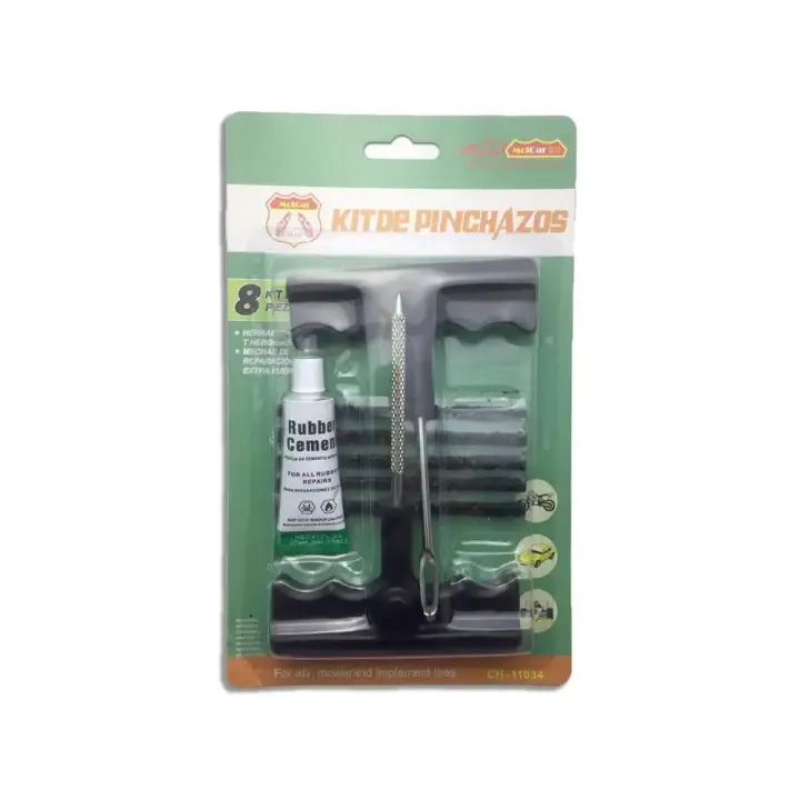 MOLCARAUTO Kit Reparación Pinchazos Emergencia Reparador Neumáticos Moto Coche 10xMechas - 1