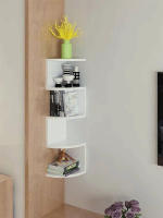 Estante De Esquina De Madera PVC 2/4/5 Capas En Burlywood Organizador De Almacenamiento Para El Hogar Decoración Bohemia Montado En La Pared Aesthetic - details 3