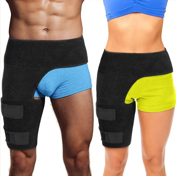 Manga de compresión del tendón de la Corva Ingle Brace Si Belt Soporte ajustable para articulación Si, nervio ciático, reemplazo de cadera - 1
