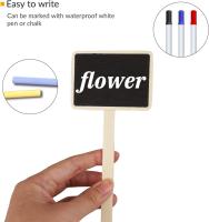 20 Etiquetas de Madera para plantas, mini marcadores de Pizarra Negra para Jardín - details 0