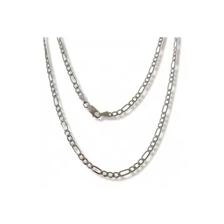 Inmaculada Romero Cadena Plata Ley 925m Alternada 3x1 40 Cm. Ancho 3 Mm. - 1