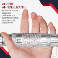 HOMCOM Juego de Mancuernas de 8kg con Barra de Conexión Metálica  y Cabeza Hexagonal Juego de Pesas 16kg Total para Entrenamiento en Casa Gimnasio Oficina Negro y Plata - details 4