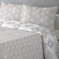 UNIFABRIC HOME TEXTIL Colcha Bouti Primavera Verano Reversible Color Beig Mod.Rombos Cama 90 ,105,135 y 150  Ligeras y Suaves ,Incluye fundas de cojín,Termosellada No hace bolitas y facil planchado - details 3