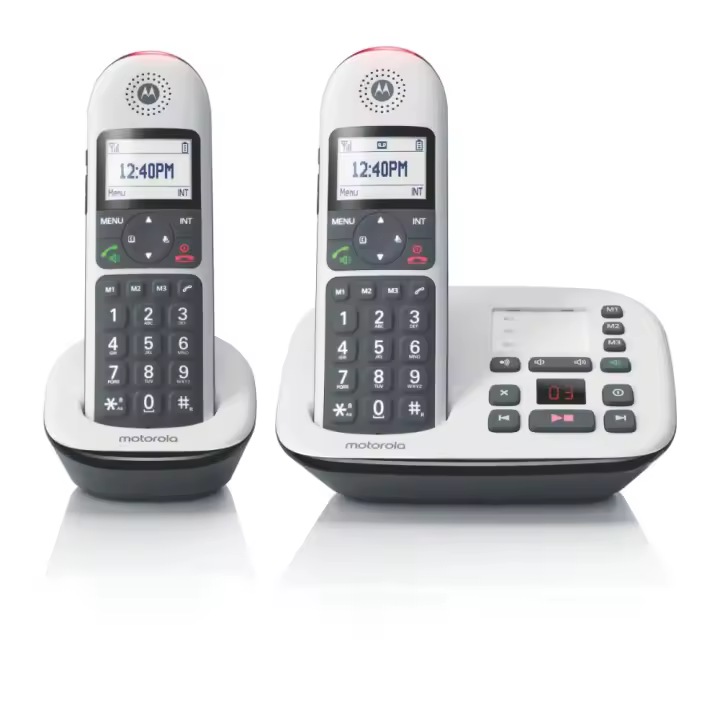 Motorola CD50 –  PACK Teléfono inalámbrico fácil de usar con teclas grandes, audio amplificado y marcación rápida - 1