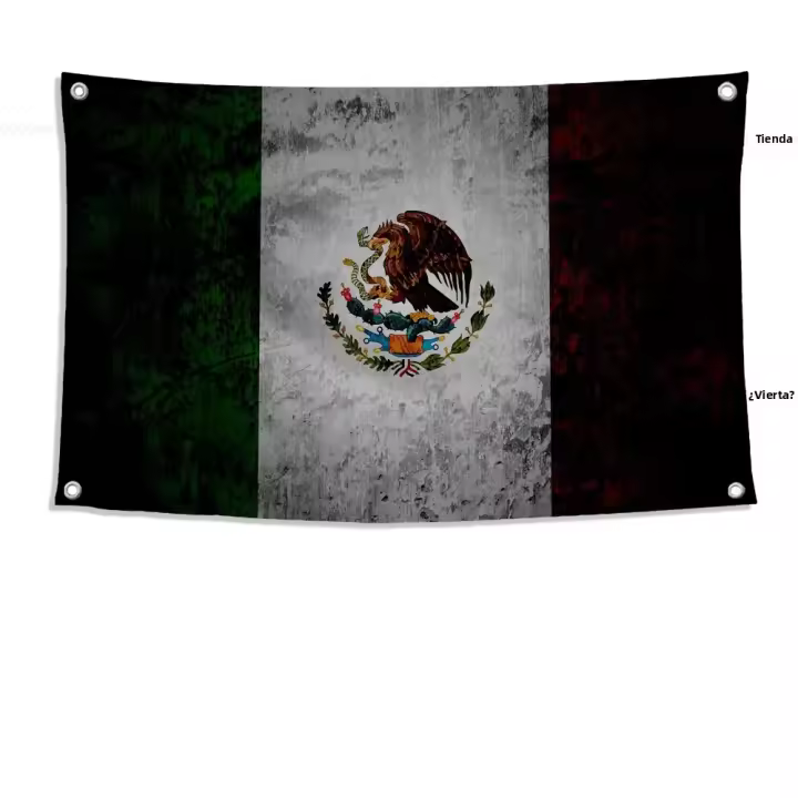 Bandera De México 1pc Bandera Del País Mexicanos Poliéster Para Exterior Decoración De Habitaciones Estética Con Cuatro Agujeros - 1