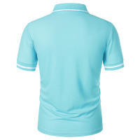 Camisa Polo Para Hombre De Manga Corta Color Sólido Casual Verano Transpirable Suelta Con Bolsillos Top Basic Splice Trendy - details 24