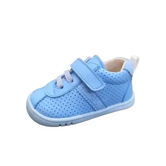 Zapato respetuoso barefoot Pirufin Piruflex PF420-4 Celeste primeros pasos.Suela súper flexible de 3.5mm de grosor antideslizante y con DROP CERO que, junto a la plantilla extraíble y un contrafuerte prácticamente inexistente, permite gran libertad. - 1