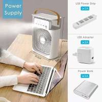 Humididiador portátil 3 en 1, miniaire acondicionado, USB, Luz LED Nocturna, vaporizador de Agua, Diverdido refrigerador de Aire, humidificador para el hogar (FMI), color Negro - details 2