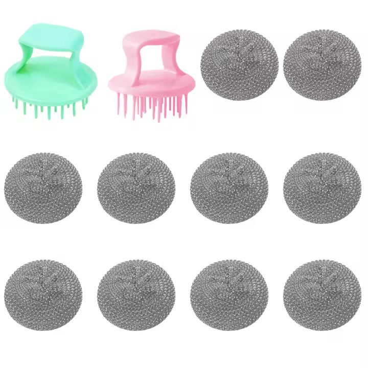 10pcs Esponja De Limpieza Con 2 Manijas Para Horno Acero Inoxidable Escobilla De Limpieza Para Baño Y Cocina - 1