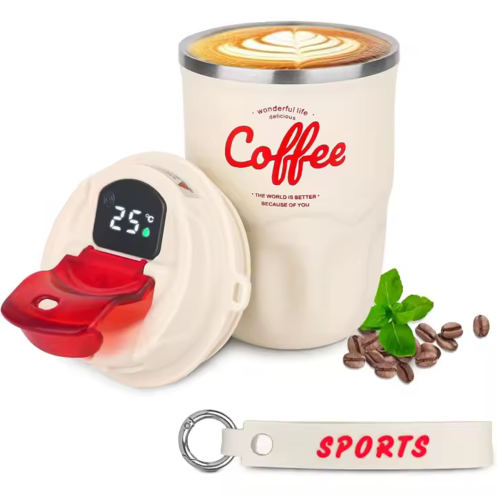 360ml Taza Termo Cafe para Llevar, Vaso Termico con Tapa a Prueba de Fugas, Pantalla de Temperatura Inteligente - 1
