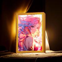 Figura De Anime Con Luz Paint Photo Frame League of Legends Lámpara LED Acción Para Decoración De Habitación Regalos De Navidad - details 1