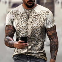 Camiseta De Terror Con Esqueleto 3D Para Hombres Y Mujeres Moda Oversize Manga Corta Camisetas De Calle Para Niños Ropa Top - details 11