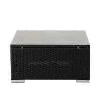 AREBOS Mesita de Polyrattan y Tablero Vidrio Mesa Auxiliar Exterior Para Jardín - details 14