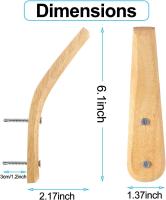 4 piezas de Madera Ganchos de la capa de Madera Natural de montaje en Madera simple moderno en forma de V montado en la comparación de almacenamiento para Colgar Abrigos sombreros Bolsas toallas - details 0
