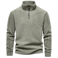 Nuevo estilo de otoño e invierno para hombre, sudadera de manga larga con media cremallera y cuello alto, cuello alto, top de forro polar para hombre moderno y versátil - details 4