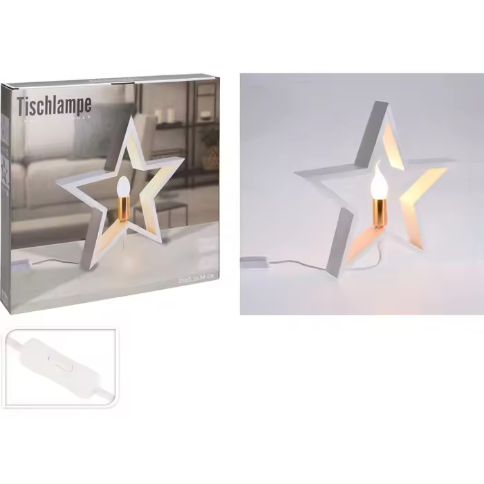 KOOPMAN LAMPARA DE MESA ESTRELLA NAVIDAD 35x5x34 Cms. - 1