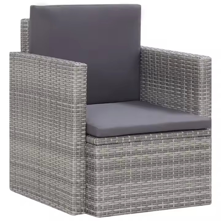 vidaXL Sillón de jardín con cojines ratán sintético - 1