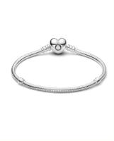 PDORA Pulsera Moments Cadena de Serpiente con cierre de Corazón Plata - details 1