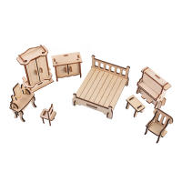 Juego De Puzle 3D De Madera 34 Piezas Miniatura 1:12 Para Casa De Muñecas Accesorios De Construcción DIY Juguetes Educativos Para Niños - details 9