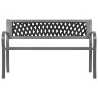 vidaXL Banco de jardín acero negro 120 cm - details 1