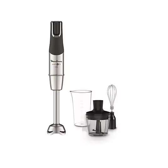 Batidora de mano - Moulinex Powelix Life DD953D, 3 en 1, 1200 W, Tecnología Powelix, 4 Cuchillas, Velocidad Gradual, Acces. Incluidos, Acero Inox. - 1