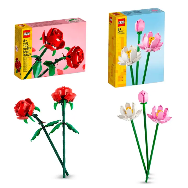 LEGO 40460 Botanical Collection Rosas Pack + 40647 Flores de Loto - 1