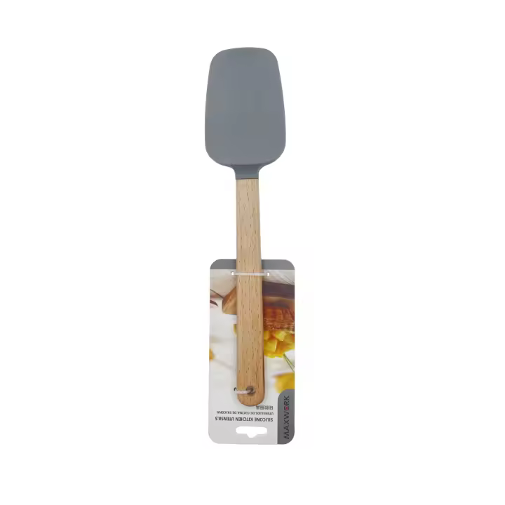 MAXWORK Lengua de silicona 28cm, espátulas de reposteríacon mango de madera,utensilios de cocina - 1
