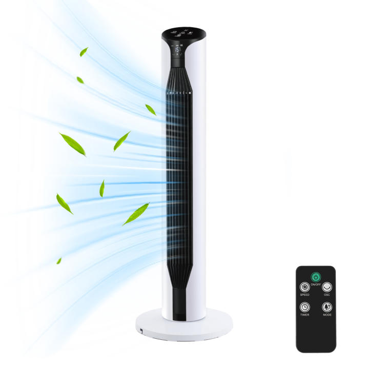 Ventilador de torre silencioso de 36" con control remoto | 3 velocidades, temporizador de 12h y oscilación automática — oferta en Miravia