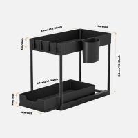 Organizador De Baño Bajo El Grifo Ecológico Con Dos Cajones Deslizantes Y Estantería Multifuncional Para Cocina Almacenamiento De Utensilios De Cocina - details 2