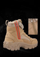 Botas De Combate Desérticas Para Hombres Botas Tácticas De Entrenamiento Especial Fuerzas Botas De Montañismo Ligeros Antideslizantes Suela De TPR Cubierta Superior De Cuero De Vaca - details 4