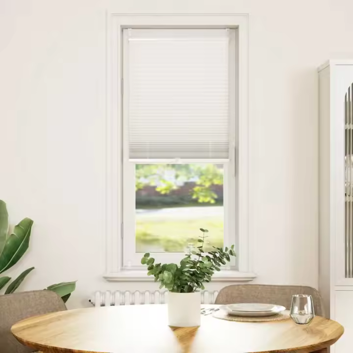 Plisse Persiana Cortina Plisada 50X150cm en color Blanco/Crema | protección solar decorativa para ventanas hogar oficina dormitorio fácil de instalar - 1