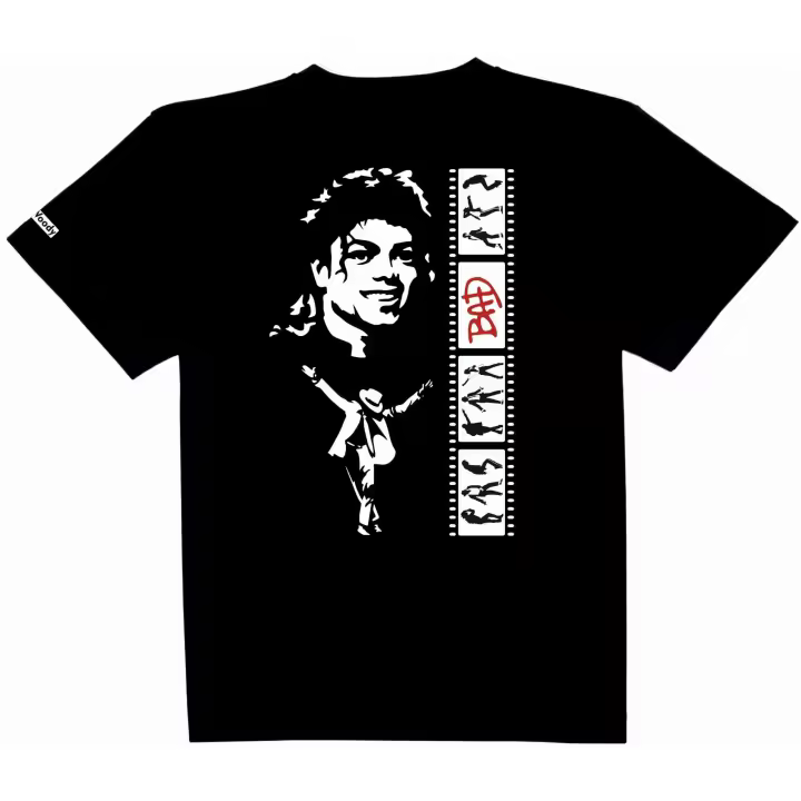Camiseta Negra Manga Corta Cantante Americano Michael Algodon Unisex Musica Jackson Rock Rey del Pop Jacko - 1