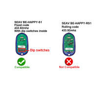 Control Remoto Para Garage Universal Clon SEAV TXS1 TXS2 TXS3 TXS4 TXS6 BE HAPPY S1 S3 SMART S2 8 Dips Código Fijo 433MHz - details 1
