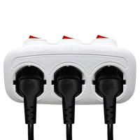 Enchufe Eléctrico Europeo Con Interruptor ON/OFF Montado En La Pared Adaptador De Extensión De 1 a 3 Maneras Estándar Alemana - details 6